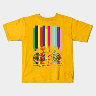 Rainbow bicycle Kids T-Shirt